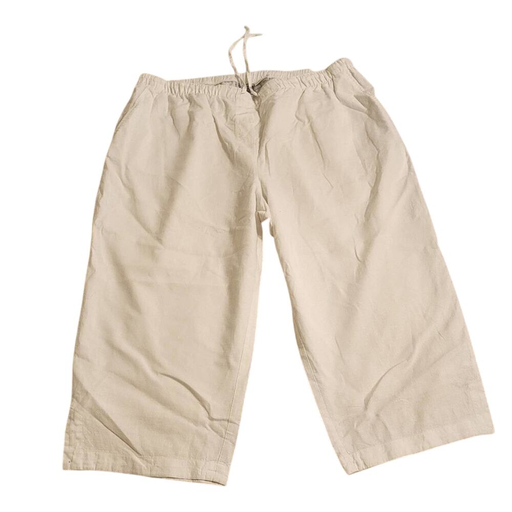 Sag Harbor white linen blend capri cropped pants plus size 2X
bottomsJun25A